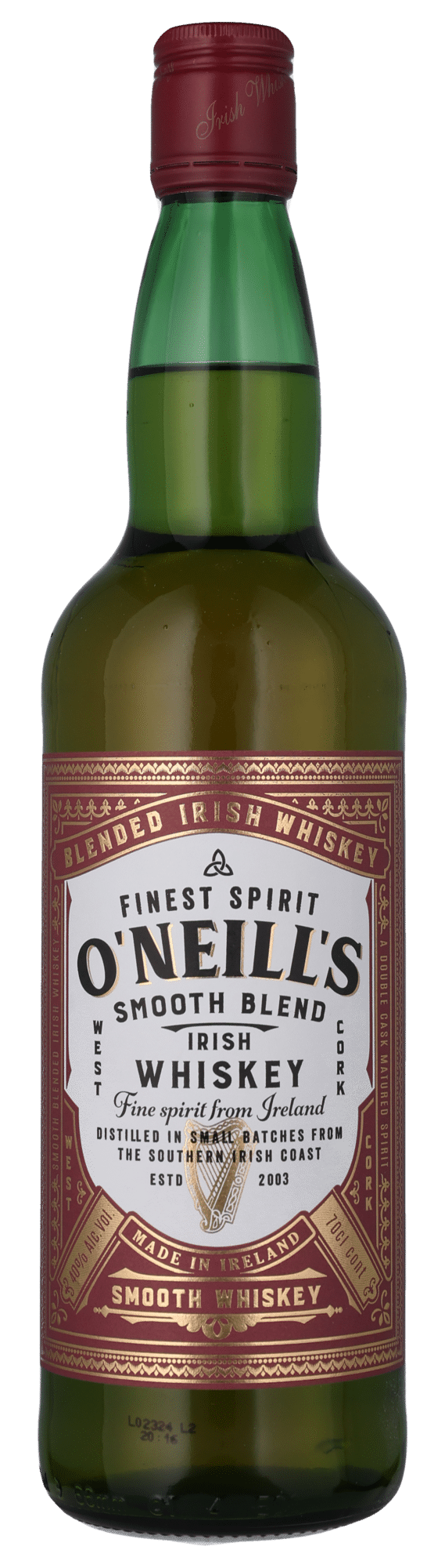 O NEILLS BLENDED 40% Irish Whiskey, West Cork Distillers