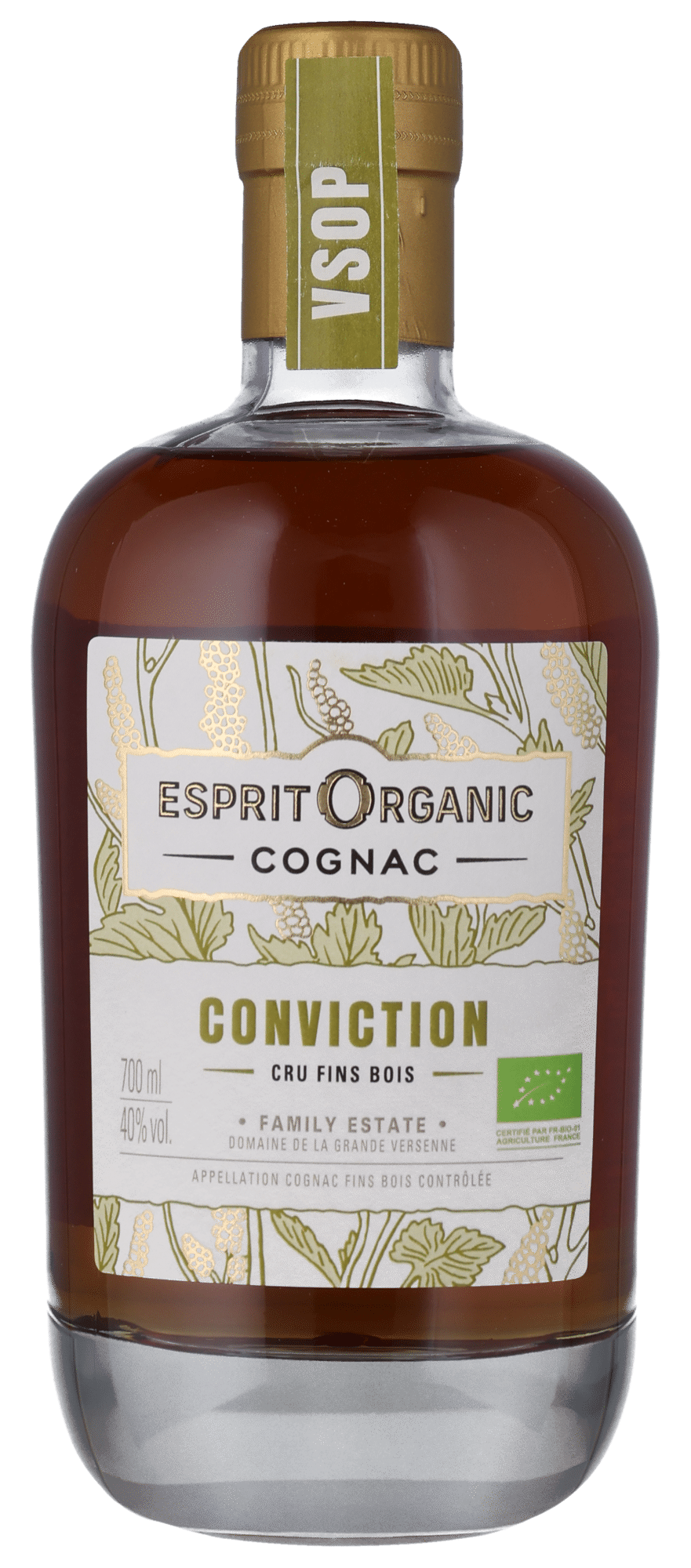 COGNAC CONVICTION VSOP ØKO 40% Esprit Organic, Maison des Pierres Fins Bois